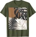 Minimalist Tropical Botanical Nature Leaf Beige White - Adult & Kids T-Shirts, Sweatshirts & Hoodies apparel design preview 1