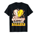 Busy Raising Ballers Softball T-Shirt - Novelty Apparel for Adults - T-Shirt, Sweatshirt, Hoodie