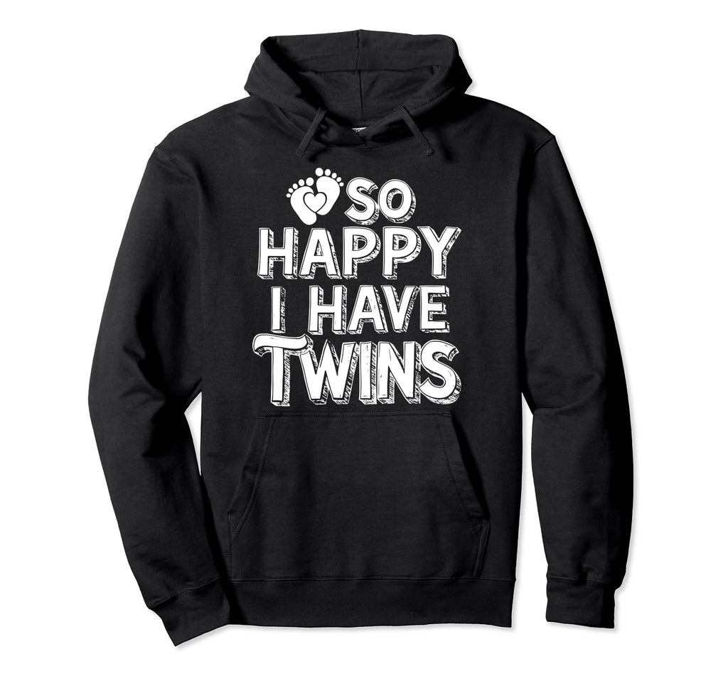 So Happy Twin Dad Novelty Funny Daddy Hoodie - Minimalist Print Unisex - T-Shirt, Sweatshirt, Hoodie