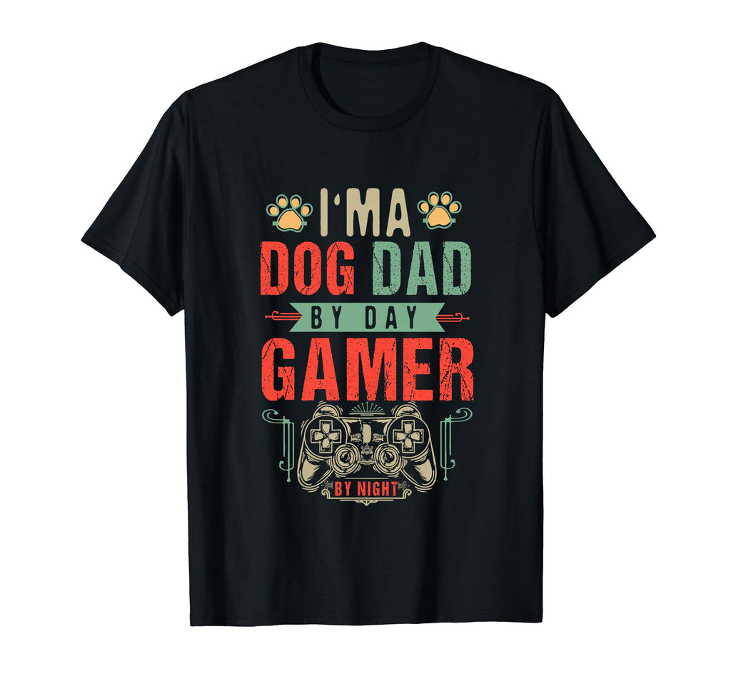 Mens Dog Dad Day Gamer Night Fathers T-Shirt - Custom Art Print Men Women - T-Shirt, Sweatshirt, Hoodie
