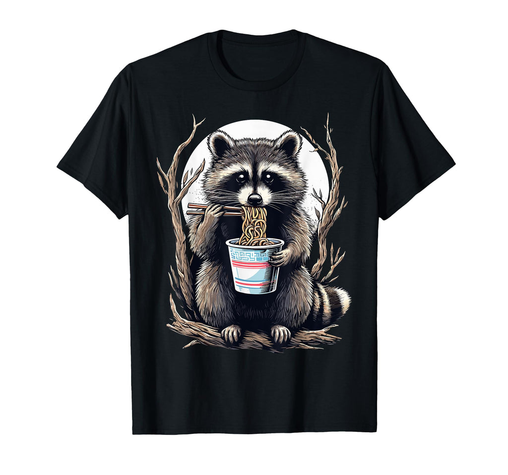 Raccoon Eating Instant Noodle Cup Funny T-Shirt - Trendy Graphic Men Women - T-Shirt, Sweatshirt, Hoodie