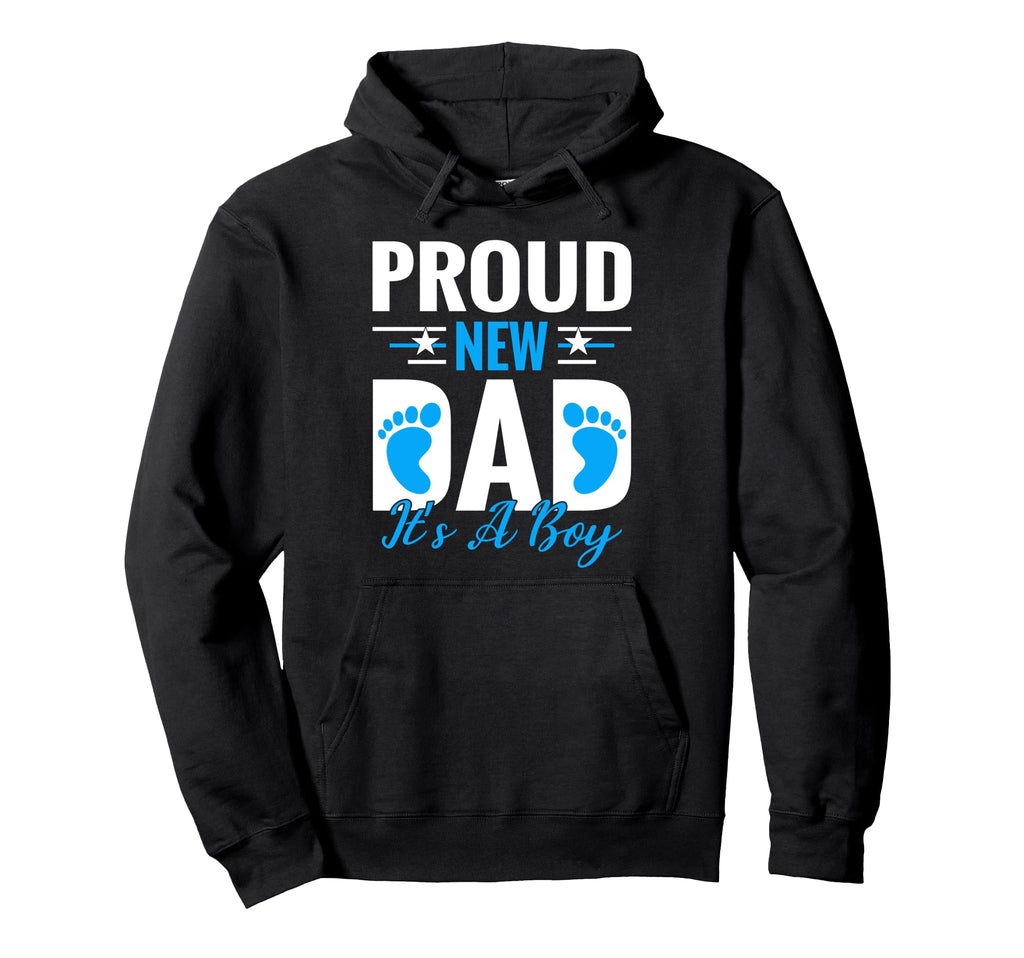 Proud New Dad Its Promoted To Dad Hoodie - Minimalist Print for Adults - T-Shirt, Sweatshirt, Hoodie