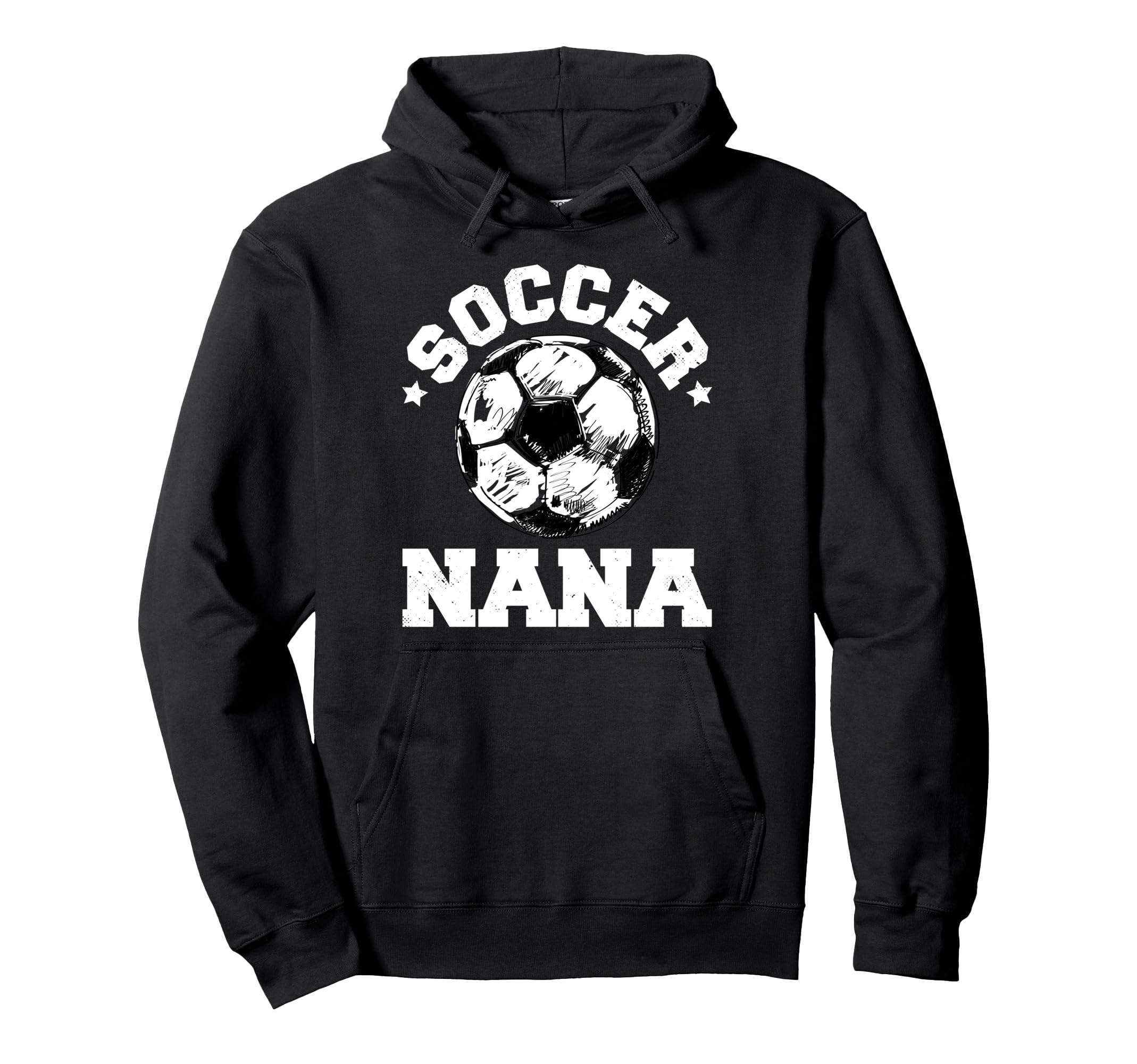 Soccer Nana Soccer Ball Distressed Hoodie - Novelty Apparel for Adults - T-Shirt, Sweatshirt, Hoodie