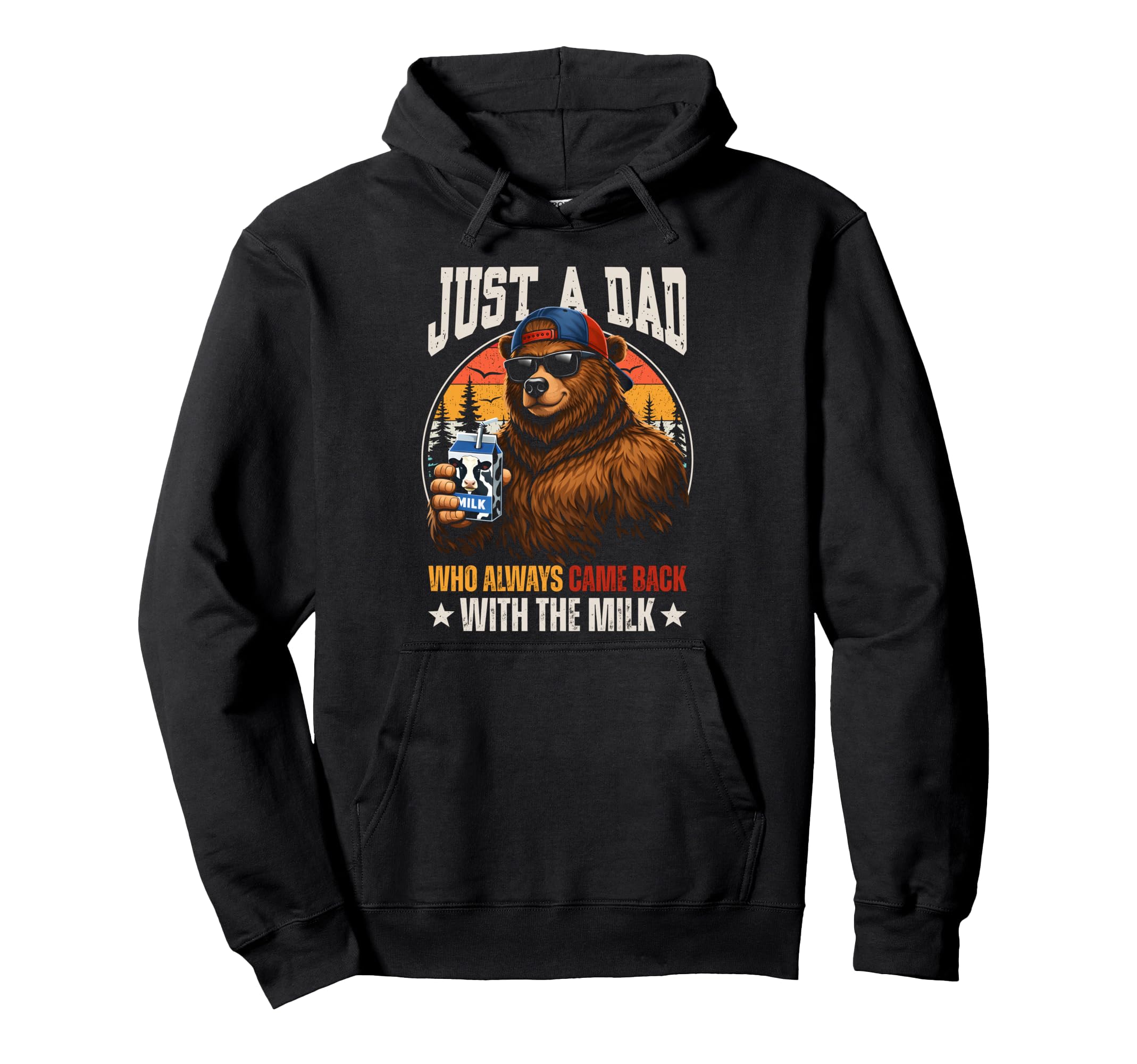 Just Dad Who Always Came Back Milk Hoodie - Minimalist Print for Adults - T-Shirt, Sweatshirt, Hoodie