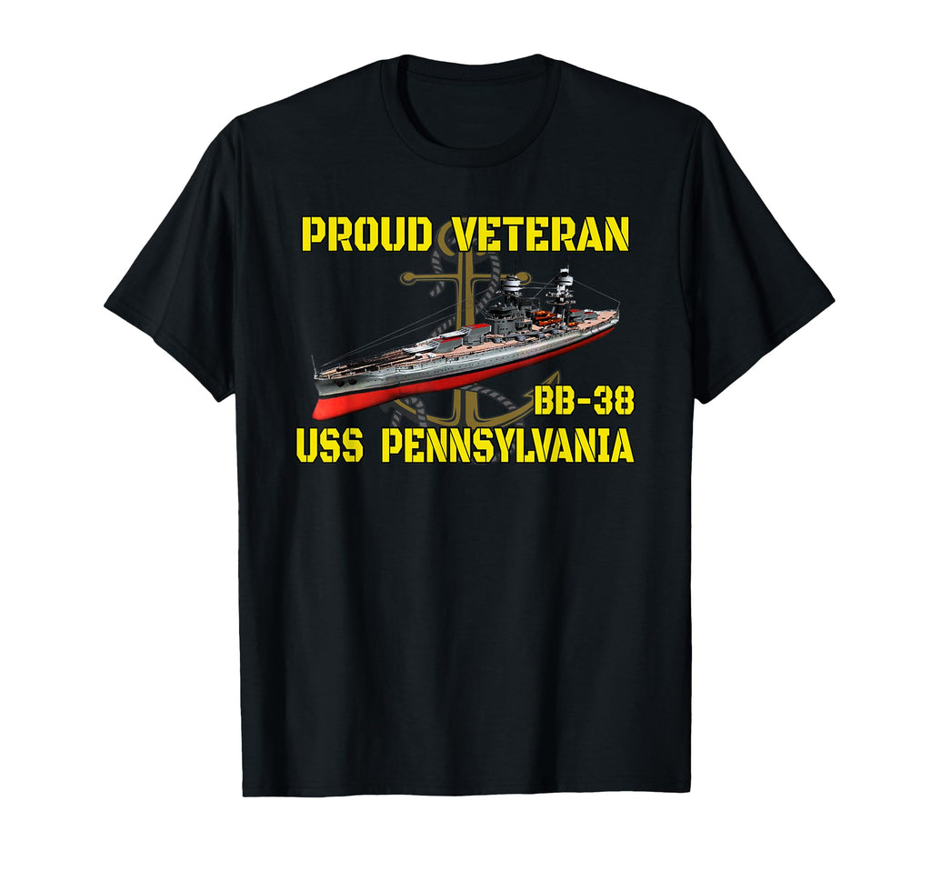 Uss Pennsylvania Bb 38 Battleship T-Shirt - Aesthetic Graphic for Adults - T-Shirt, Sweatshirt, Hoodie