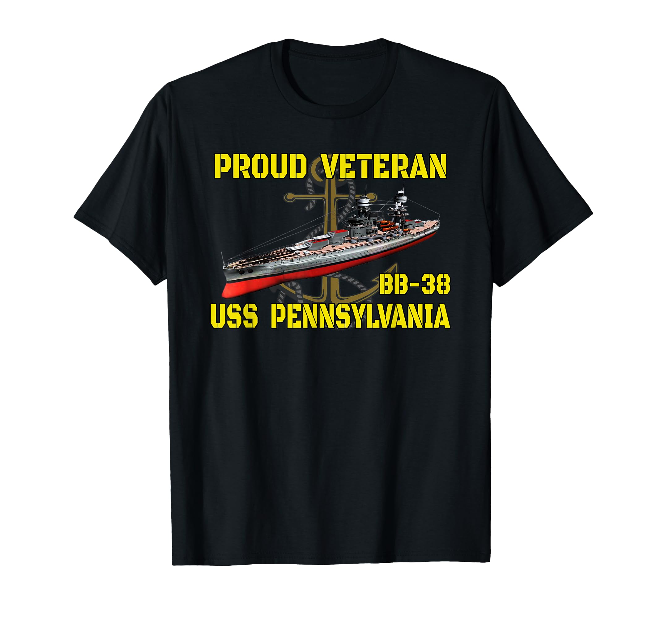 Uss Pennsylvania Bb 38 Battleship T-Shirt - Aesthetic Graphic for Adults - T-Shirt, Sweatshirt, Hoodie