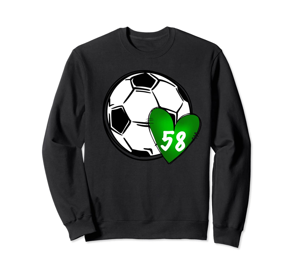 Womens Custom Soccer Mom Number 58 Sweatshirt - Graphic Print for Adults - T-Shirt, Sweatshirt, Hoodie