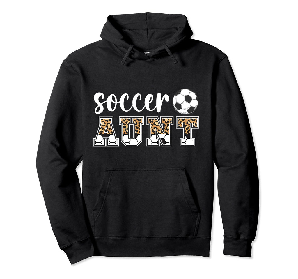 Soccer Aunt Leopard Aunt Soccer Hoodie - Aesthetic Graphic for Adults - T-Shirt, Sweatshirt, Hoodie