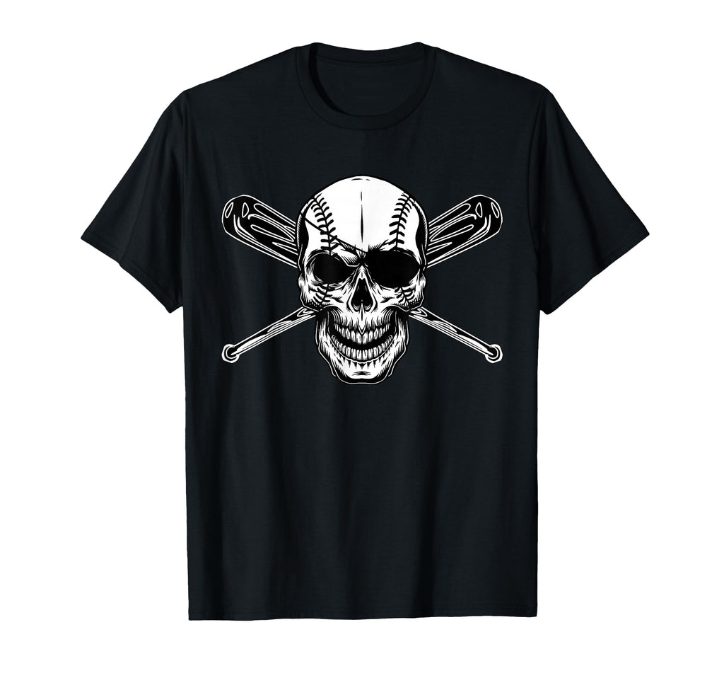 Baseball Pirate Seamed Skull Eye T-Shirt - Novelty Apparel for Adults - T-Shirt, Sweatshirt, Hoodie