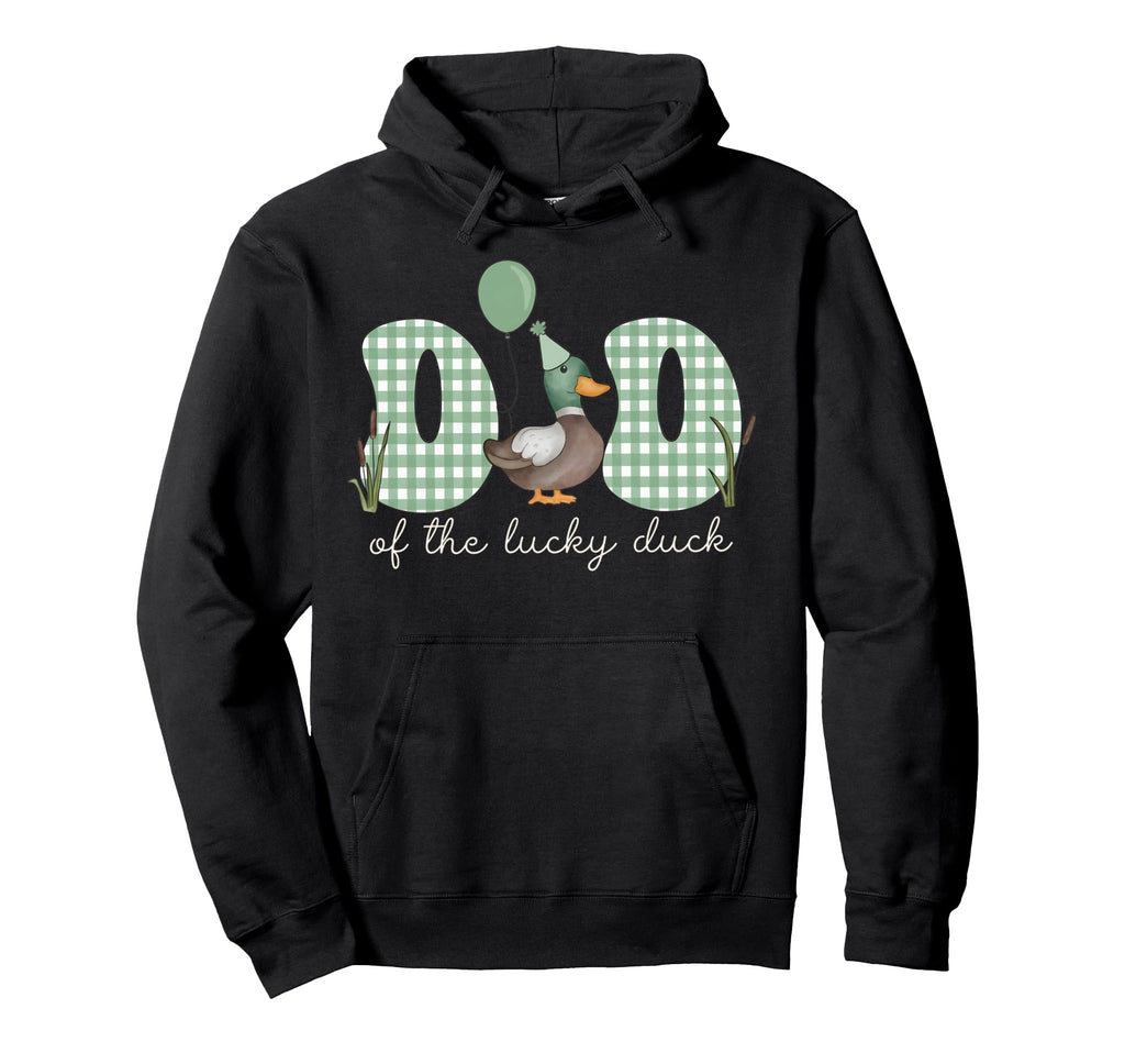 Mom Dad Lucky Duck 1St Birthday Mommy And Me Hoodie - Graphic Print Unisex - T-Shirt, Sweatshirt, Hoodie