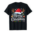 Merry Balls Lights Reindeer Santa Hat T-Shirt - Unique Graphic Men Women - T-Shirt, Sweatshirt, Hoodie