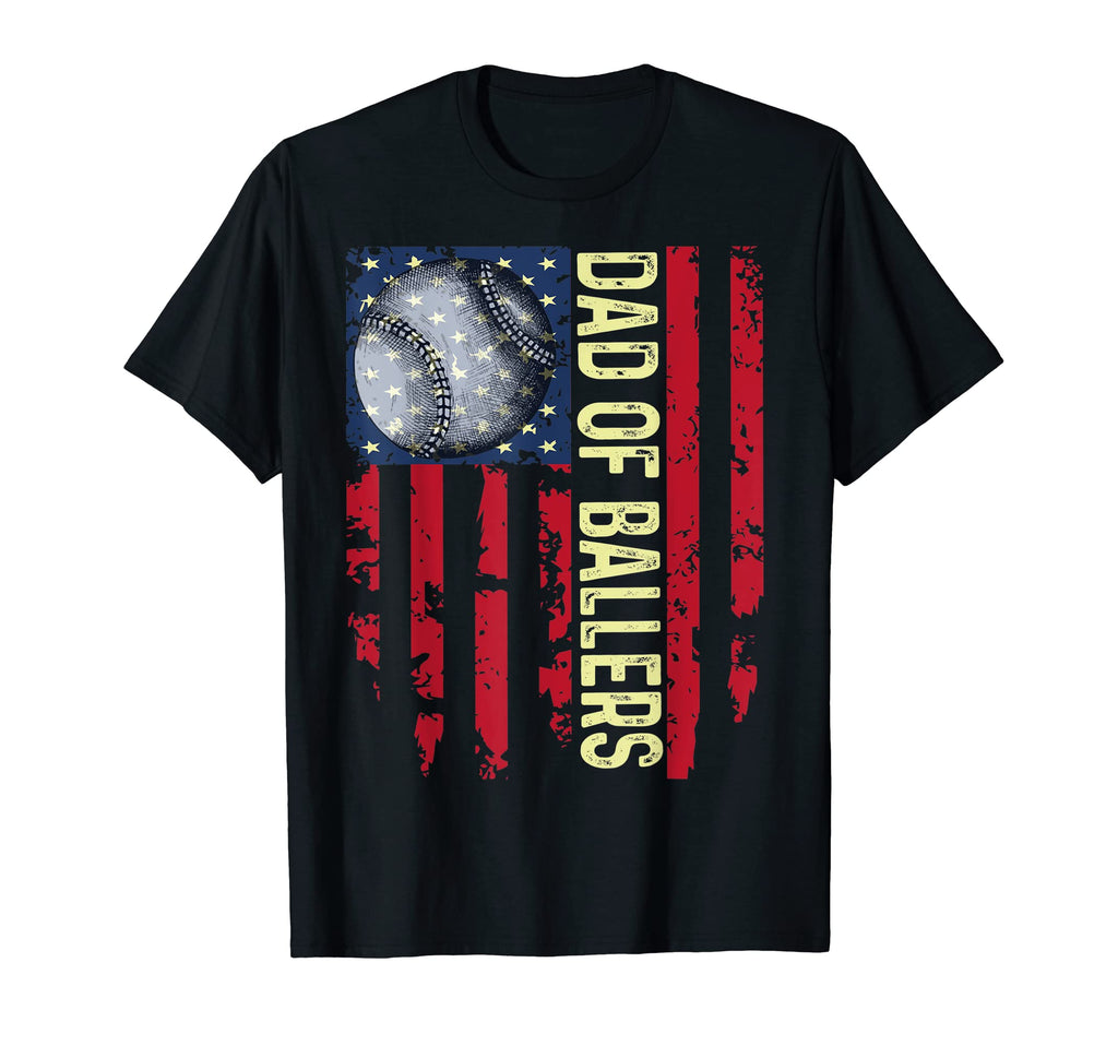 Mens Dad Ballers Dad Baseball And Softball T-Shirt - Unique Graphic Unisex - T-Shirt, Sweatshirt, Hoodie