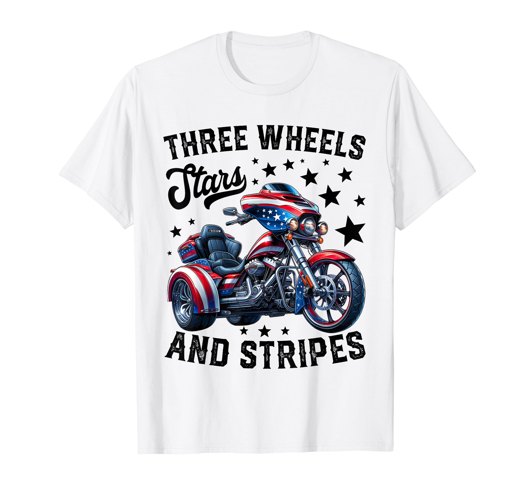 Motorcycle Trike Patriotic Usa Flag T-Shirt - Trendy Graphic Men Women - T-Shirt, Sweatshirt, Hoodie