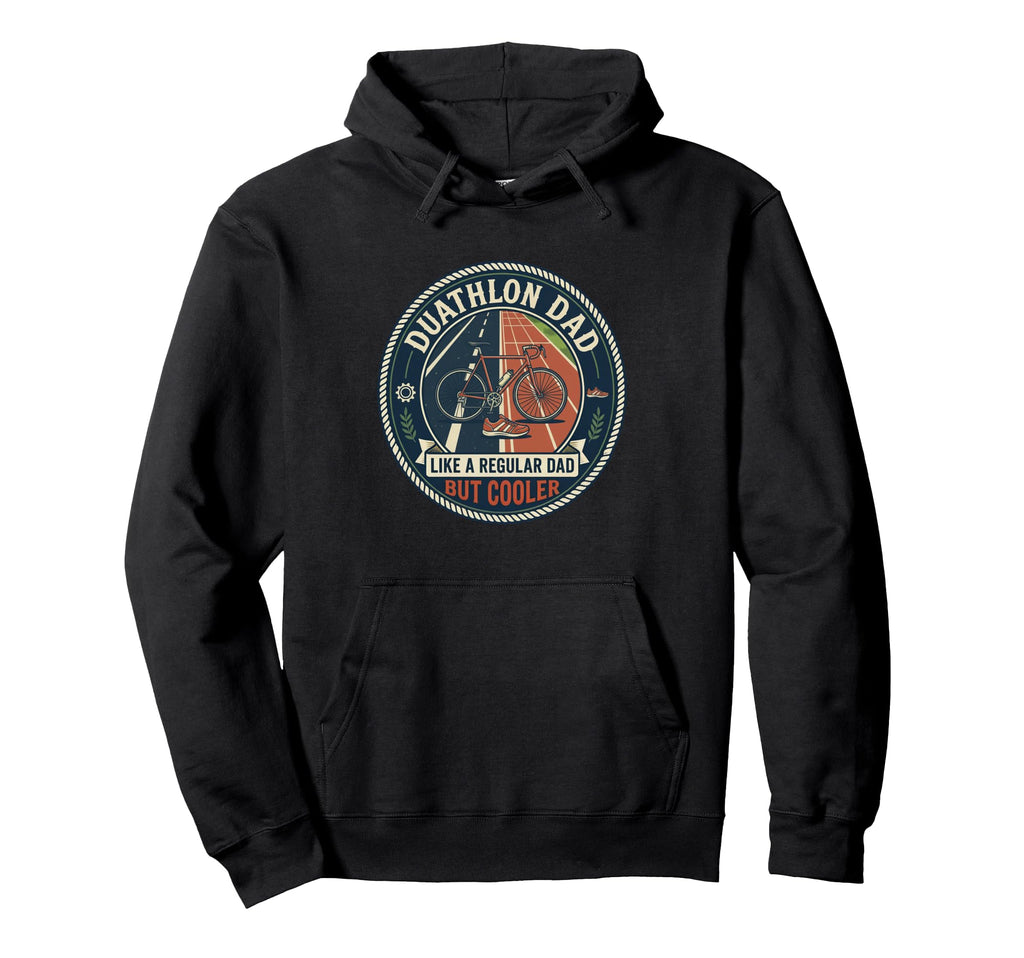 Duathlon Dad Run Bike Athlete Hoodie - Aesthetic Graphic for Adults - T-Shirt, Sweatshirt, Hoodie