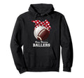 Busy Raising Ballers Volleyball Football Hoodie - Graphic Print Unisex - T-Shirt, Sweatshirt, Hoodie