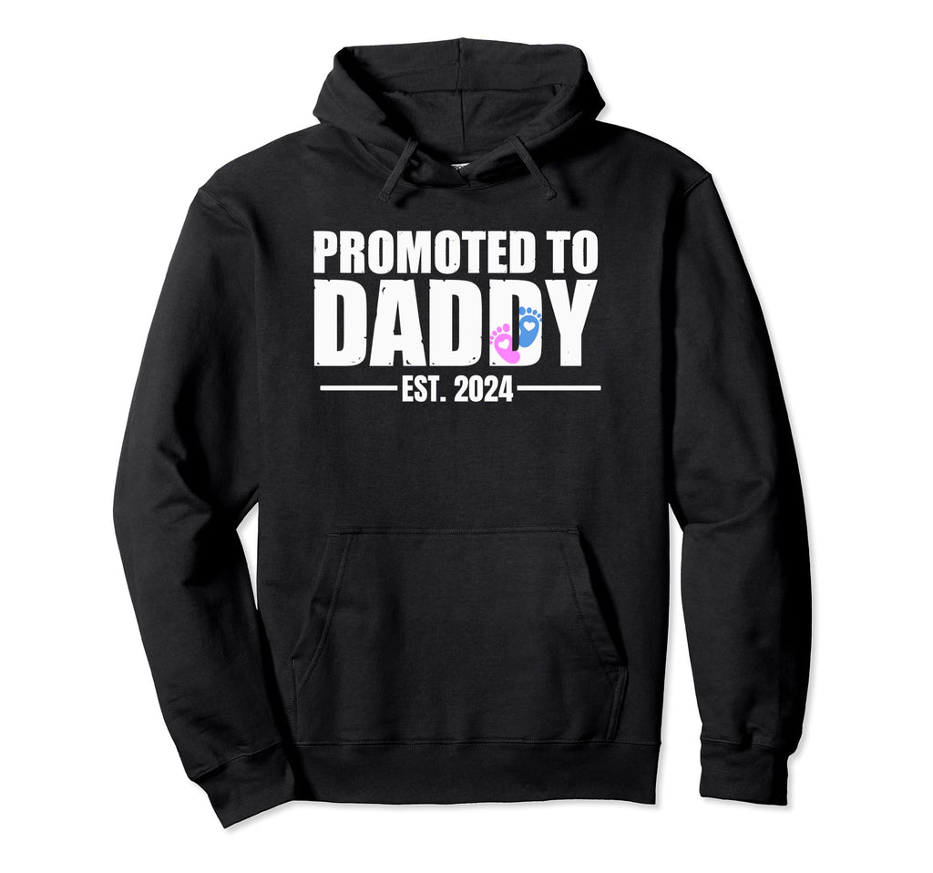 Promoted To Daddy Est 2024 New Dad Twin Hoodie - Unique Graphic Men Women - T-Shirt, Sweatshirt, Hoodie