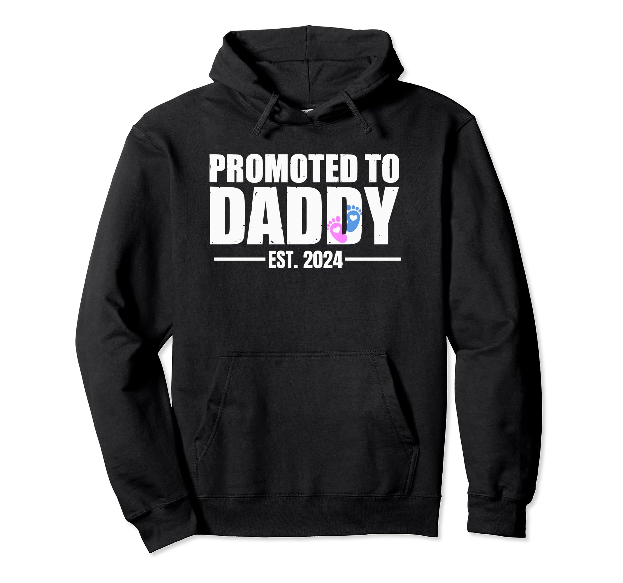 Promoted To Daddy Est 2024 New Dad Twin Hoodie - Unique Graphic Men Women - T-Shirt, Sweatshirt, Hoodie