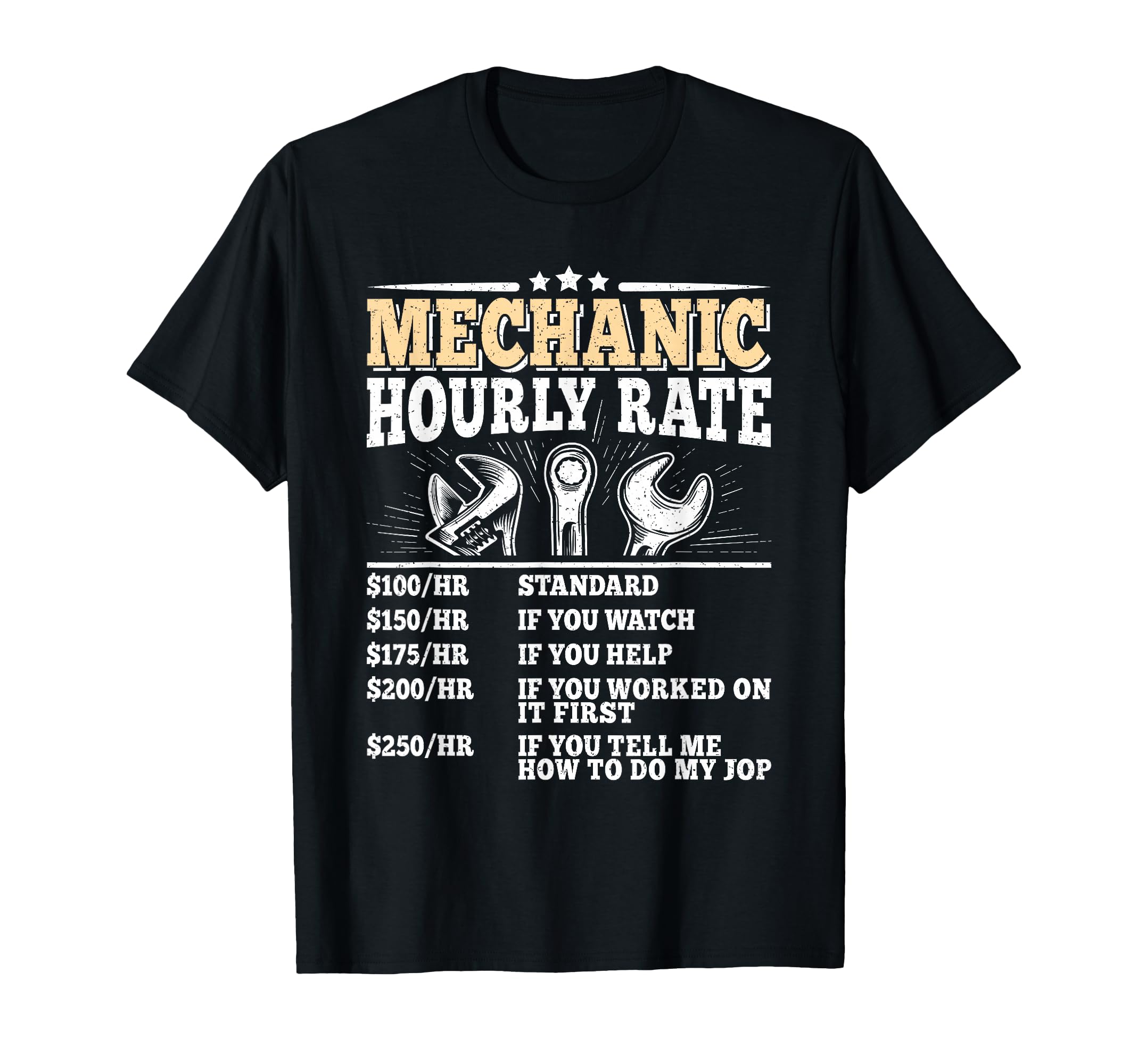 Mechanic Hourly Rate Funny Mechanic Auto T-Shirt - Graphic Print Men Women - T-Shirt, Sweatshirt, Hoodie