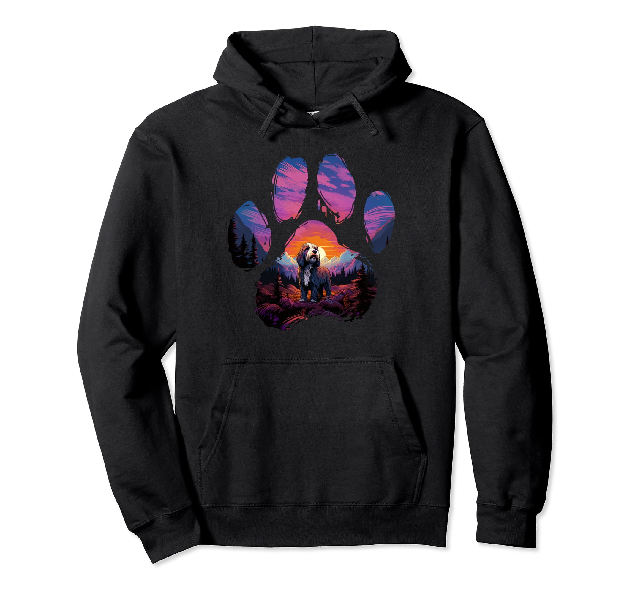 Bearded Collie Paw Mountain Dog Mom Dad Hoodie - Graphic Print Men Women - T-Shirt, Sweatshirt, Hoodie