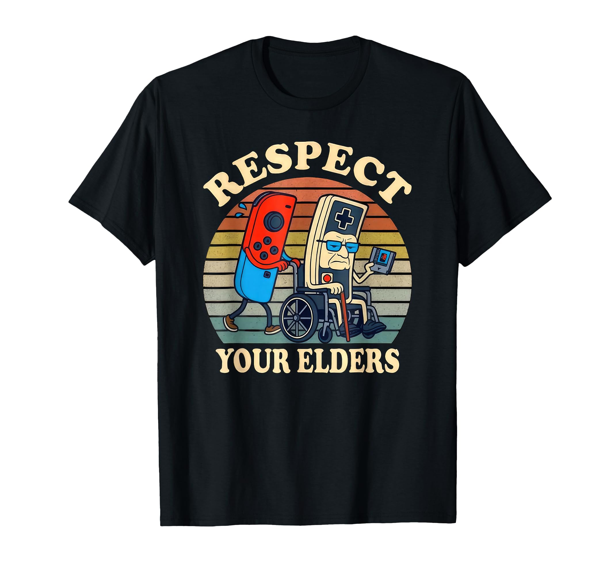 Respect Your Elders Gaming Control Funny T-Shirt - Graphic Print Men Women - T-Shirt, Sweatshirt, Hoodie