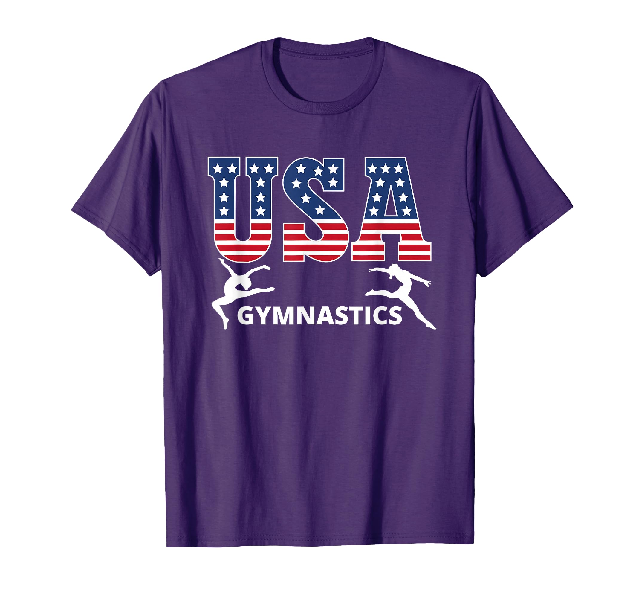 Gymnastics Usa Flag Proud American T-Shirt - Novelty Apparel Unisex - T-Shirt, Sweatshirt, Hoodie