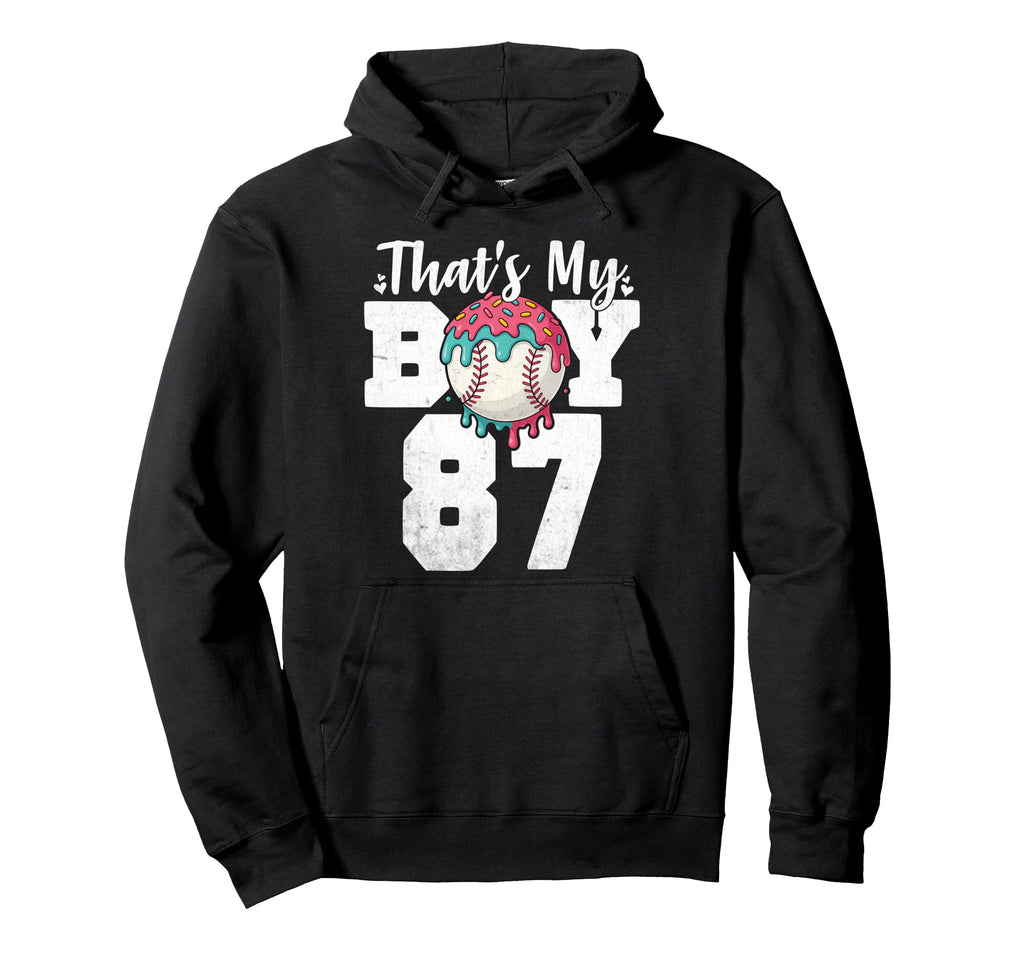 Thats My Baseball 87 Number Mom Dad 87 Hoodie - Custom Art Print Men Women - T-Shirt, Sweatshirt, Hoodie