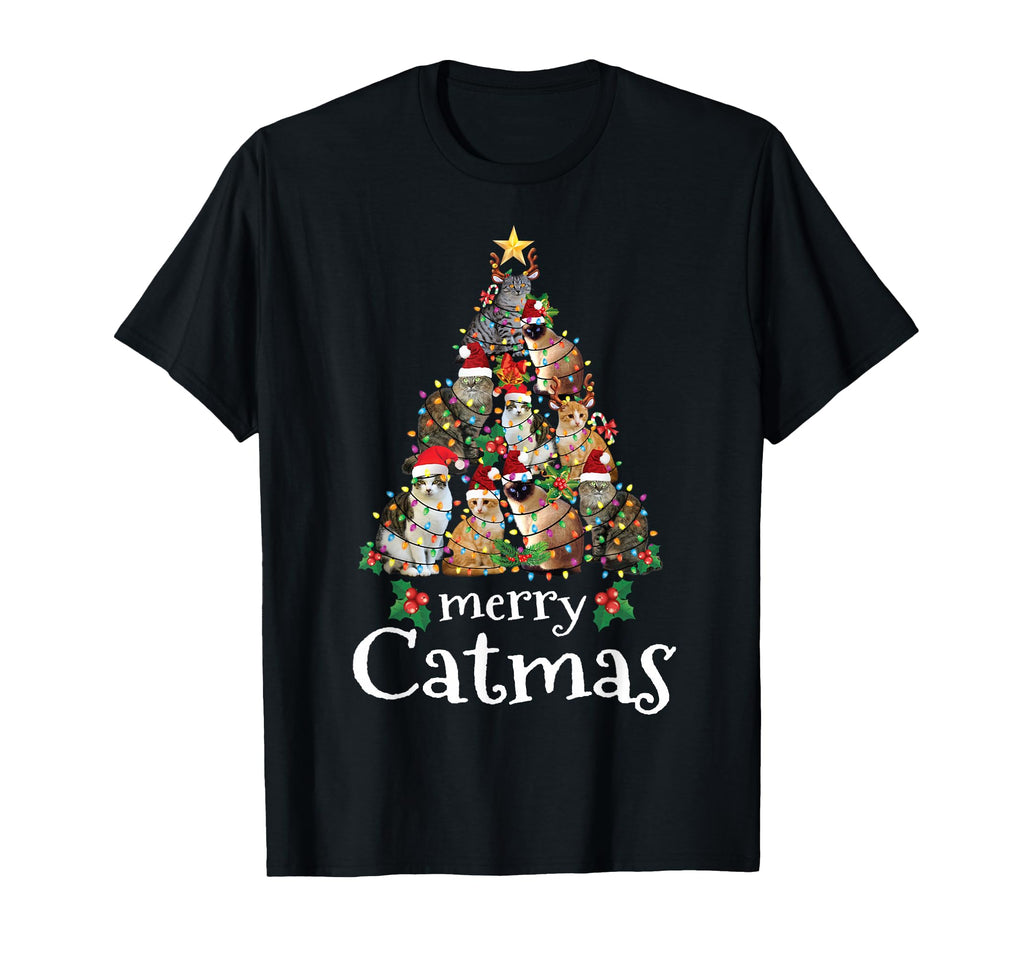 Merry Catmas Funny Cat Mom Cat Dad Cat T-Shirt - Unique Graphic for Adults - T-Shirt, Sweatshirt, Hoodie