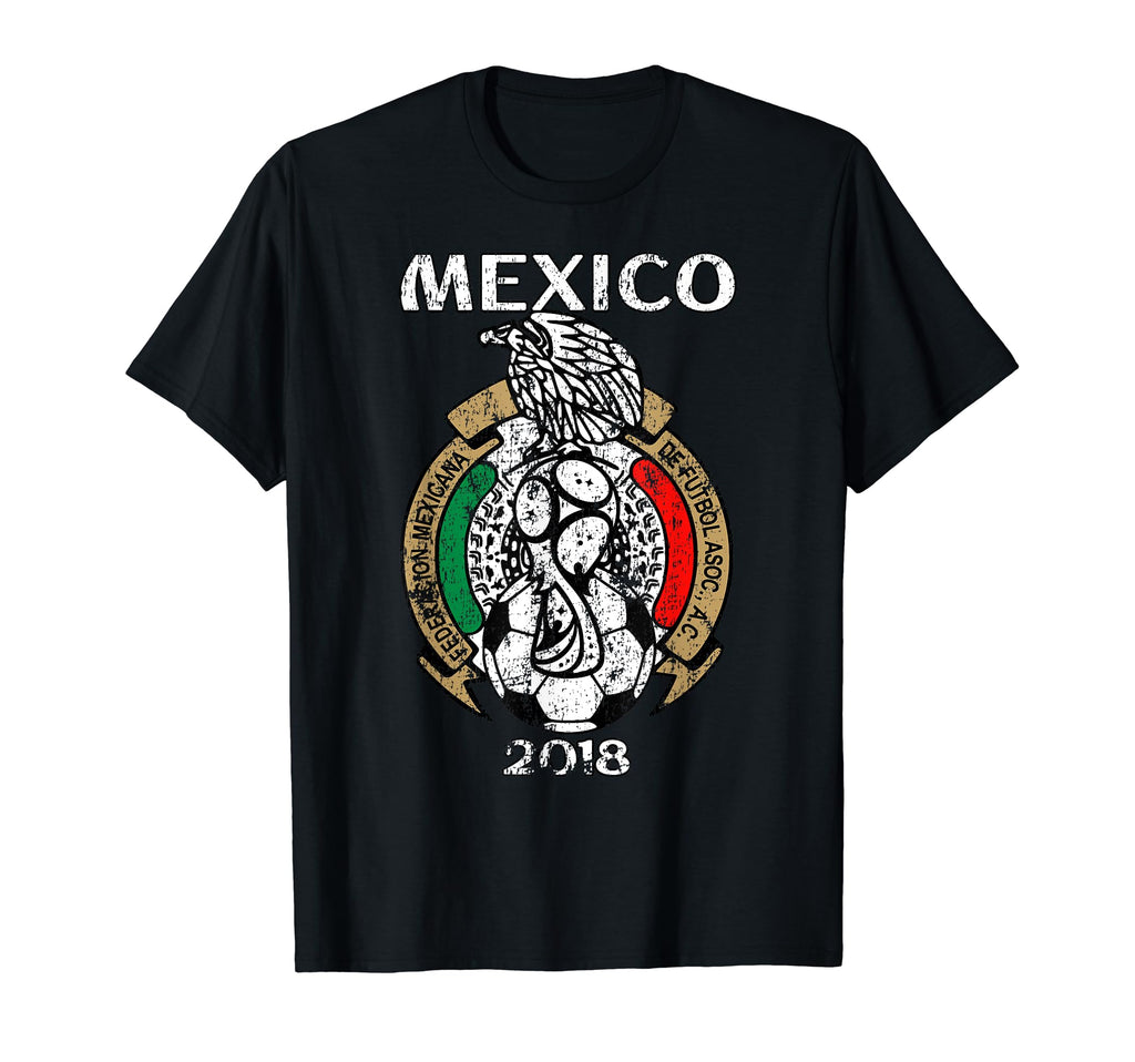 Mexico Emblem Distressed Russia 2018 T-Shirt - Novelty Apparel for Adults - T-Shirt, Sweatshirt, Hoodie