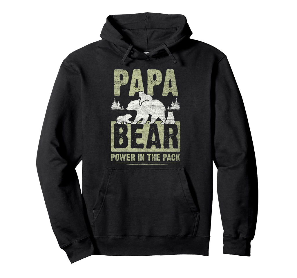Papa Bear 3 Cubs 3 Children Dad Hoodie - Custom Art Print for Adults - T-Shirt, Sweatshirt, Hoodie