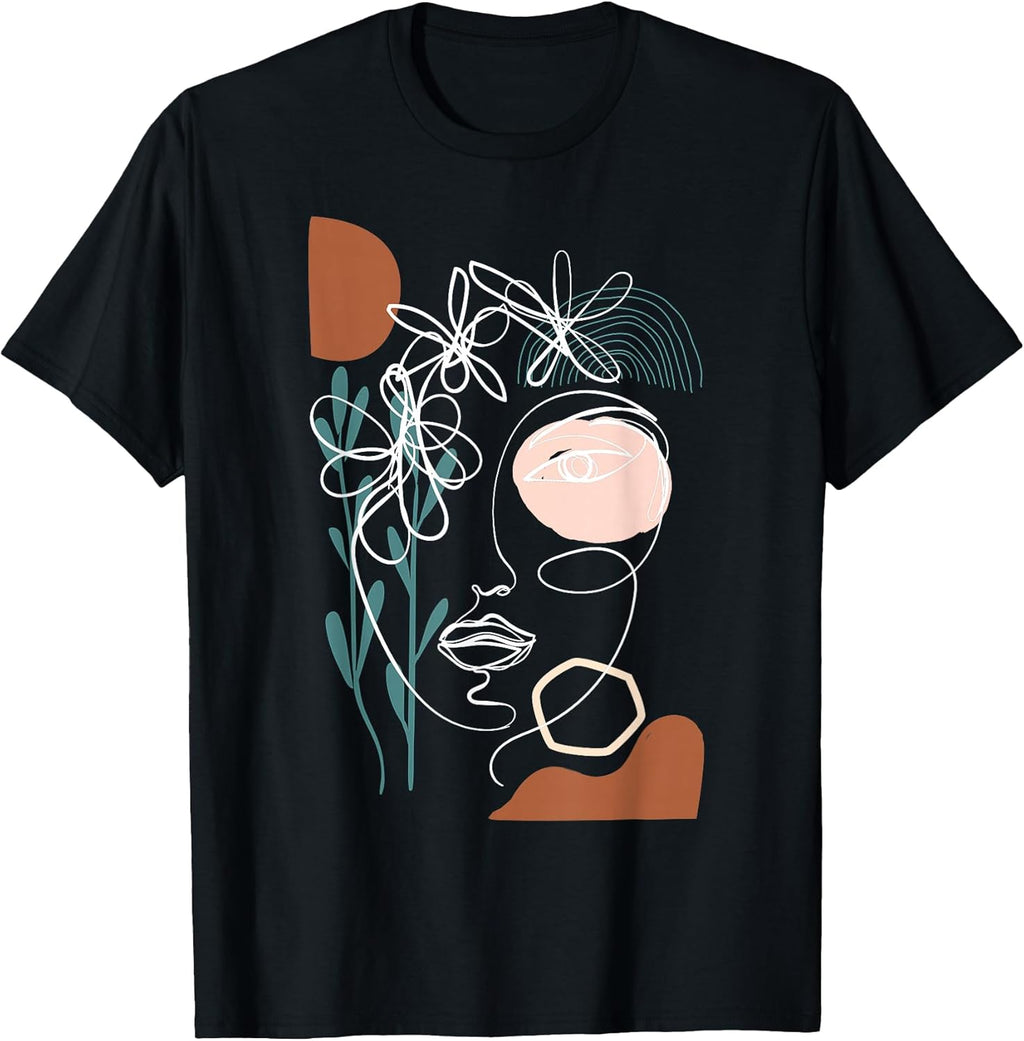 Line Art Face Abstract One Minimal Small - Adult & Kids T-Shirts, Sweatshirts & Hoodies apparel design preview 1