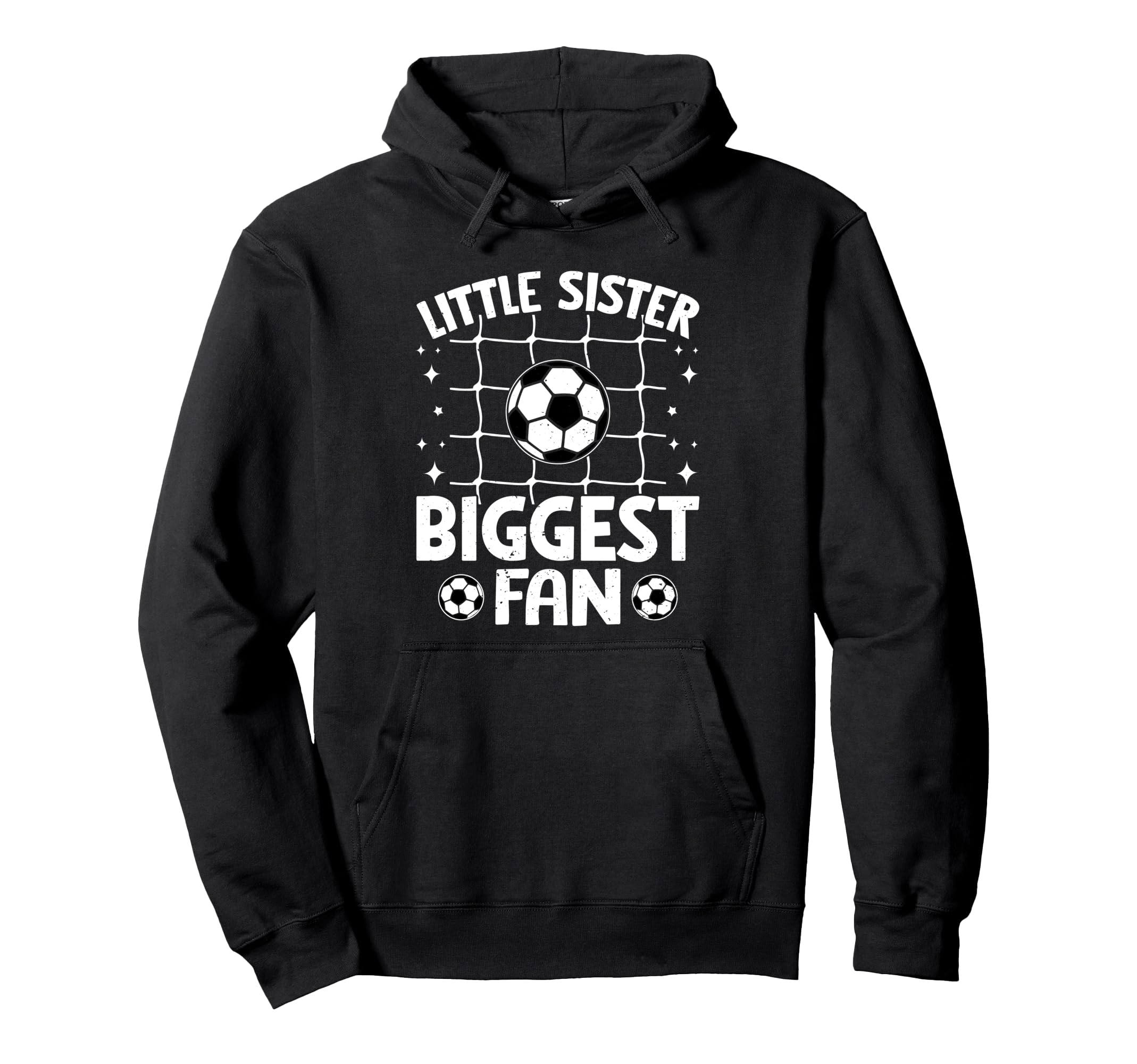 Little Sister Biggest Fan Net Hoodie - Aesthetic Graphic Men Women - T-Shirt, Sweatshirt, Hoodie