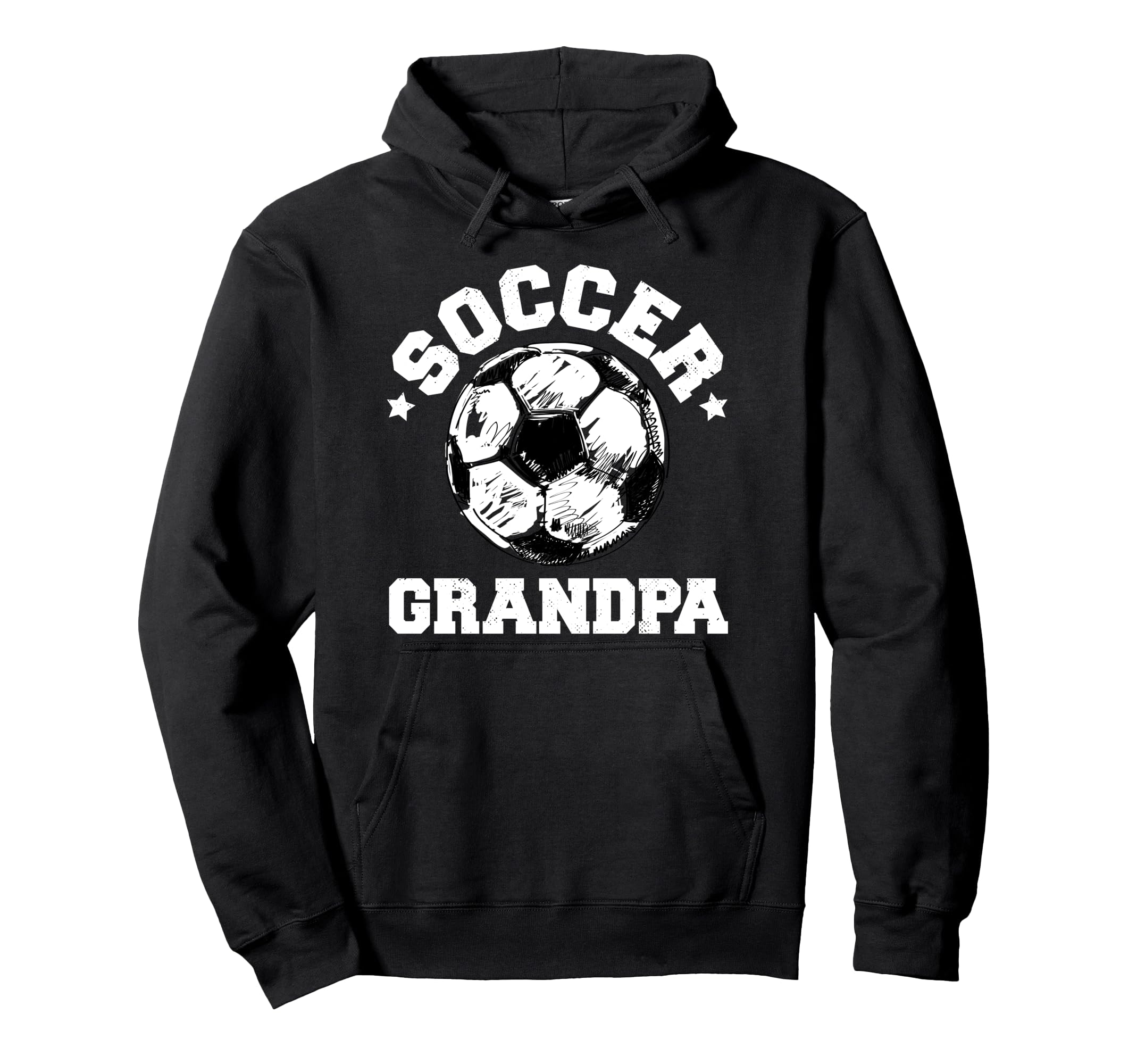 Soccer Grandpa Soccer Ball Distressed Funny Hoodie - Trendy Graphic Unisex - T-Shirt, Sweatshirt, Hoodie
