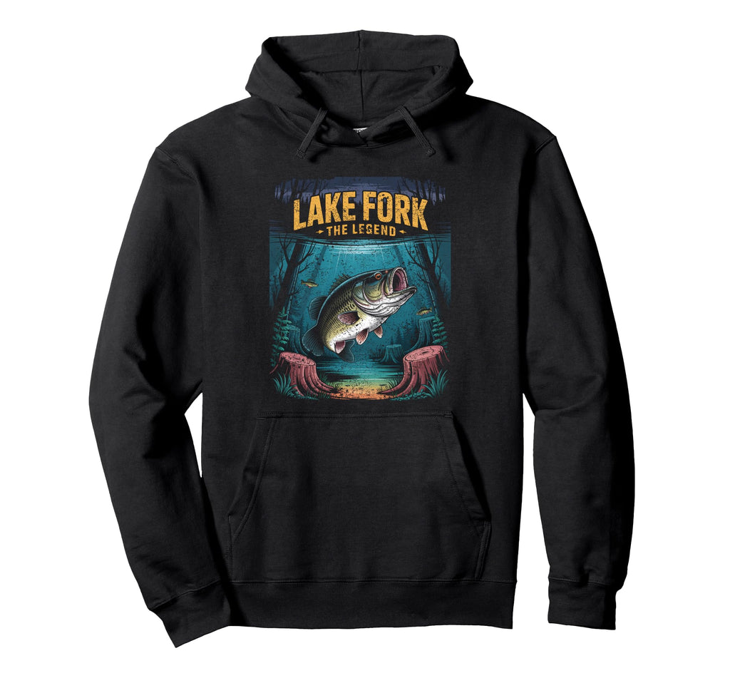 Fly Fishing Lake Fork Legend Largemouth Hoodie - Graphic Print Men Women - T-Shirt, Sweatshirt, Hoodie