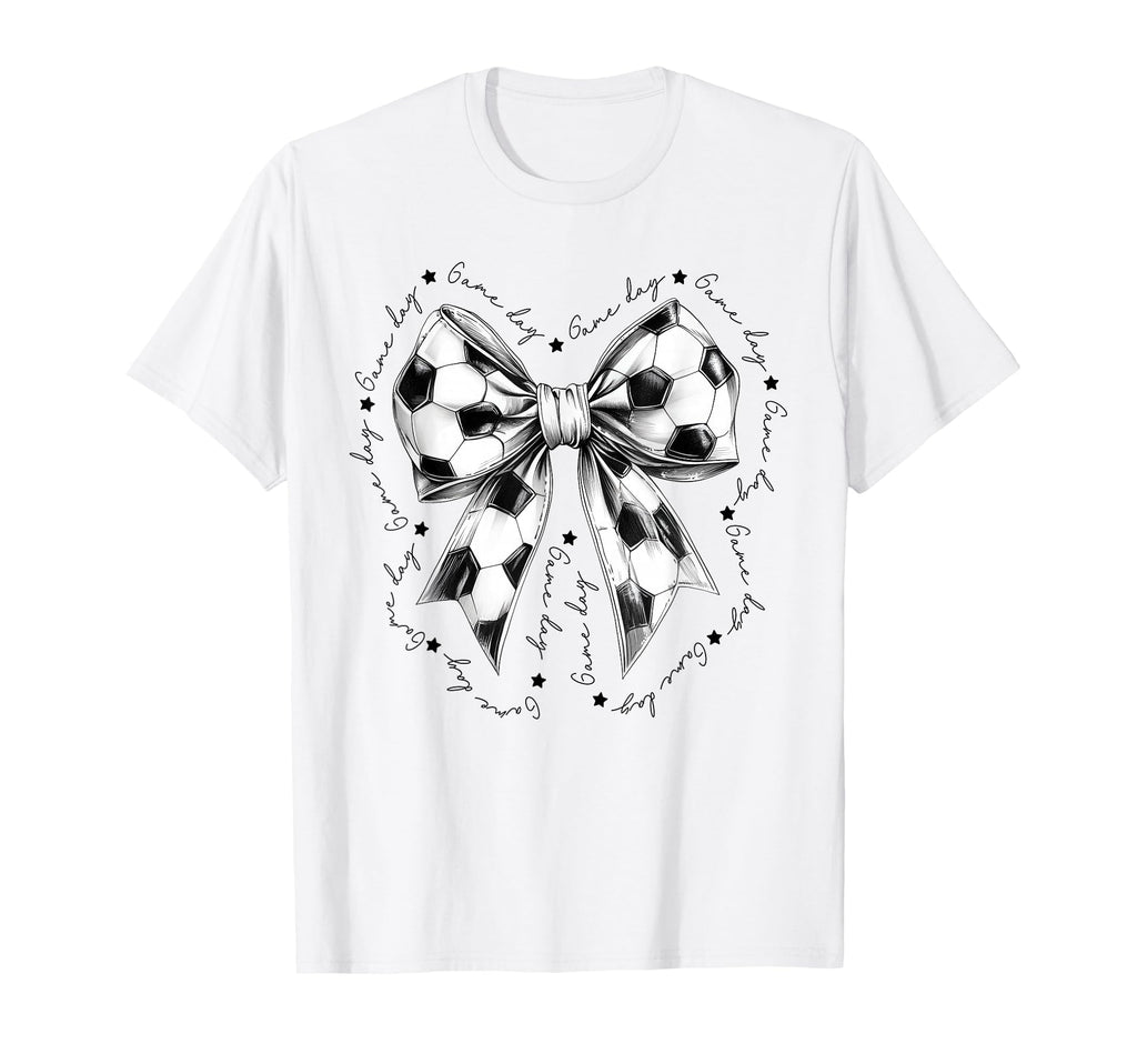 Preppy Game Day Soccer Coquette Bow T-Shirt - Minimalist Print Men Women - T-Shirt, Sweatshirt, Hoodie