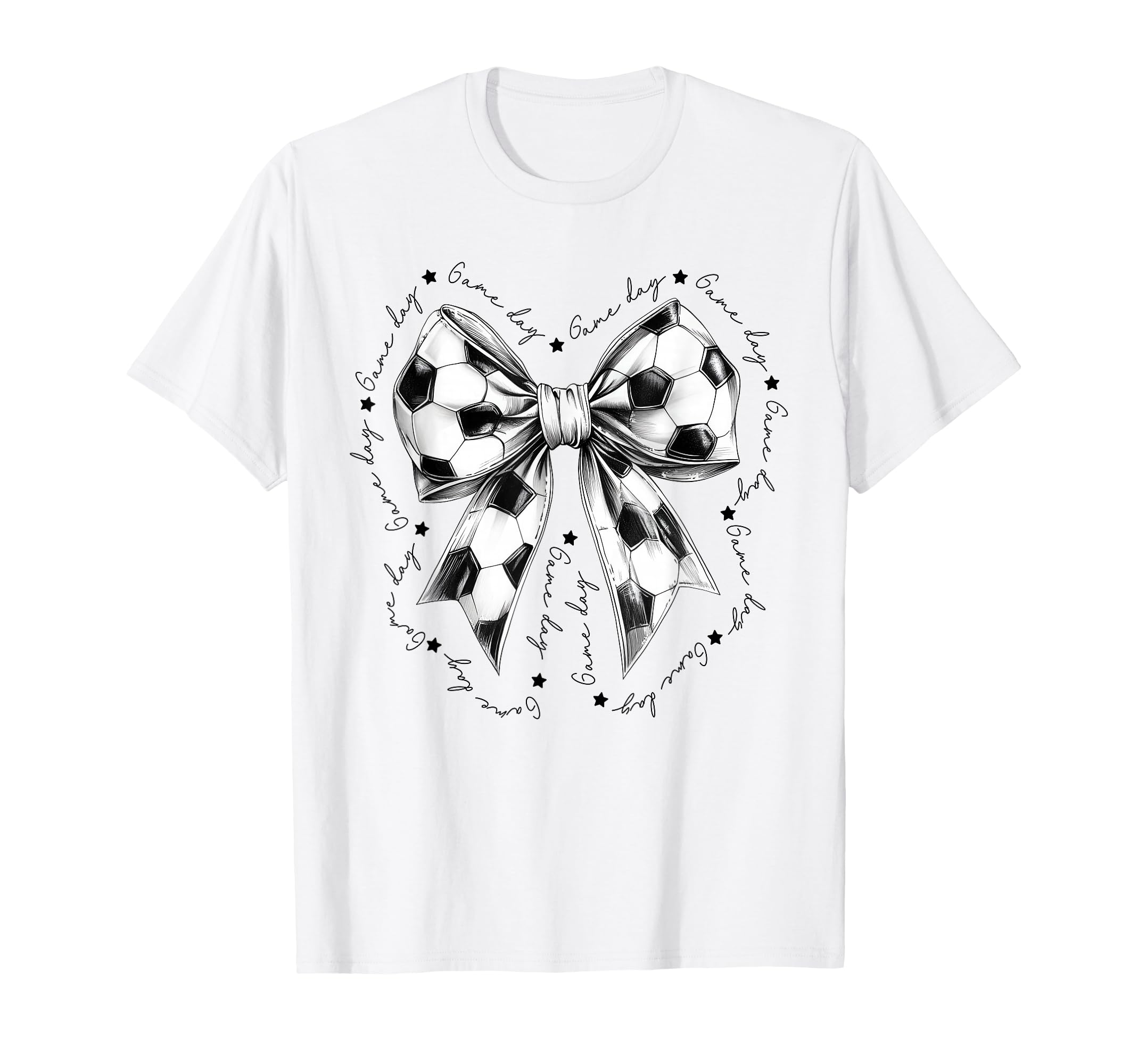 Preppy Game Day Soccer Coquette Bow T-Shirt - Minimalist Print Men Women - T-Shirt, Sweatshirt, Hoodie