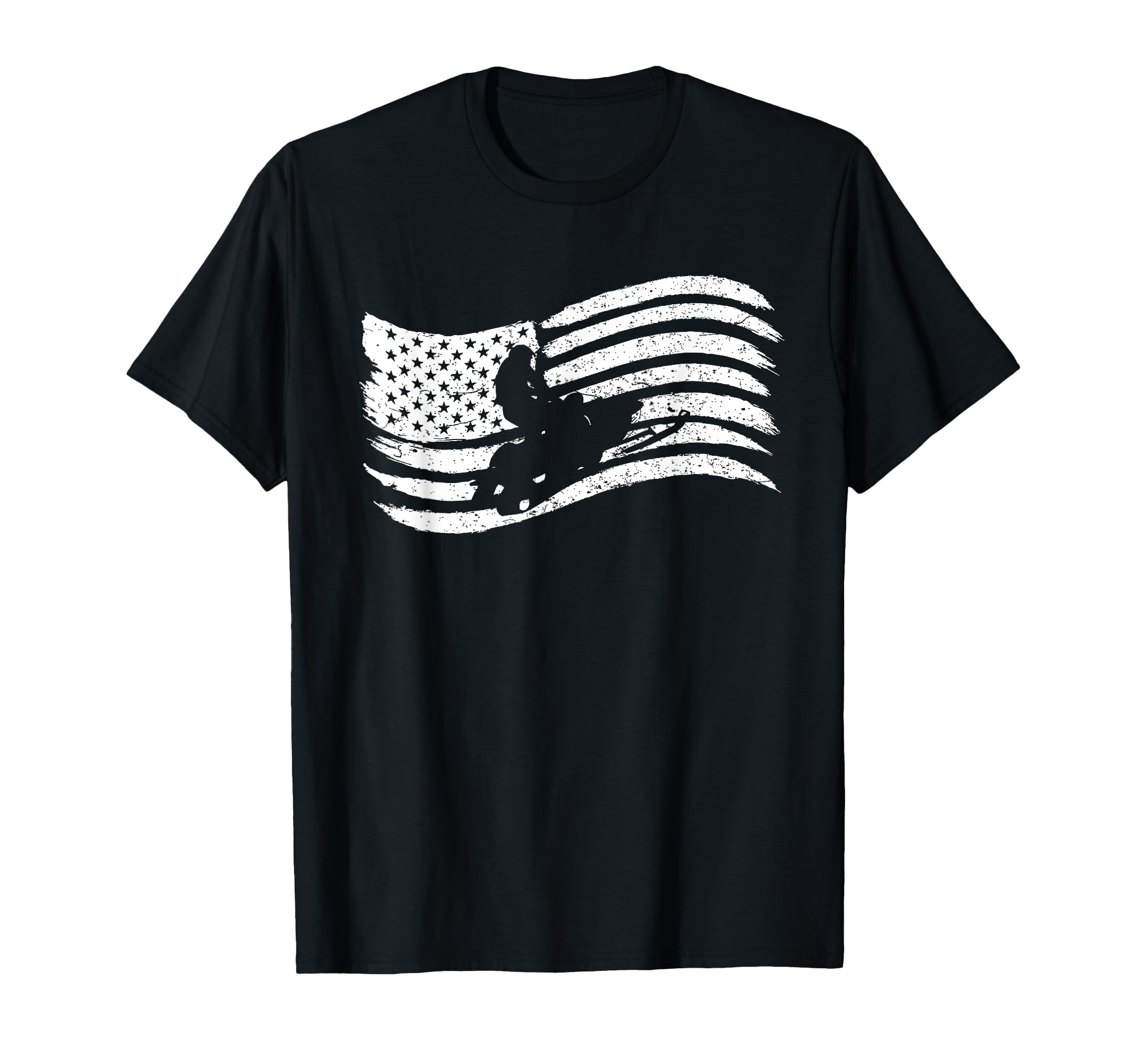 American Flag Snowmobile Rider T-Shirt - Novelty Apparel Men Women - T-Shirt, Sweatshirt, Hoodie