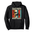 Dad Pays Mom Prays Motocross Dirt Bike Hoodie - Trendy Graphic for Adults - T-Shirt, Sweatshirt, Hoodie