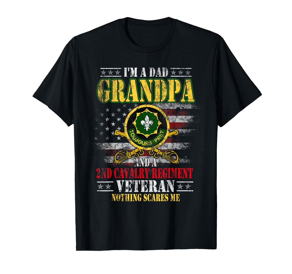 Im Dad Grandpa 2Nd Armored Cavalry T-Shirt - Graphic Print Men Women - T-Shirt, Sweatshirt, Hoodie