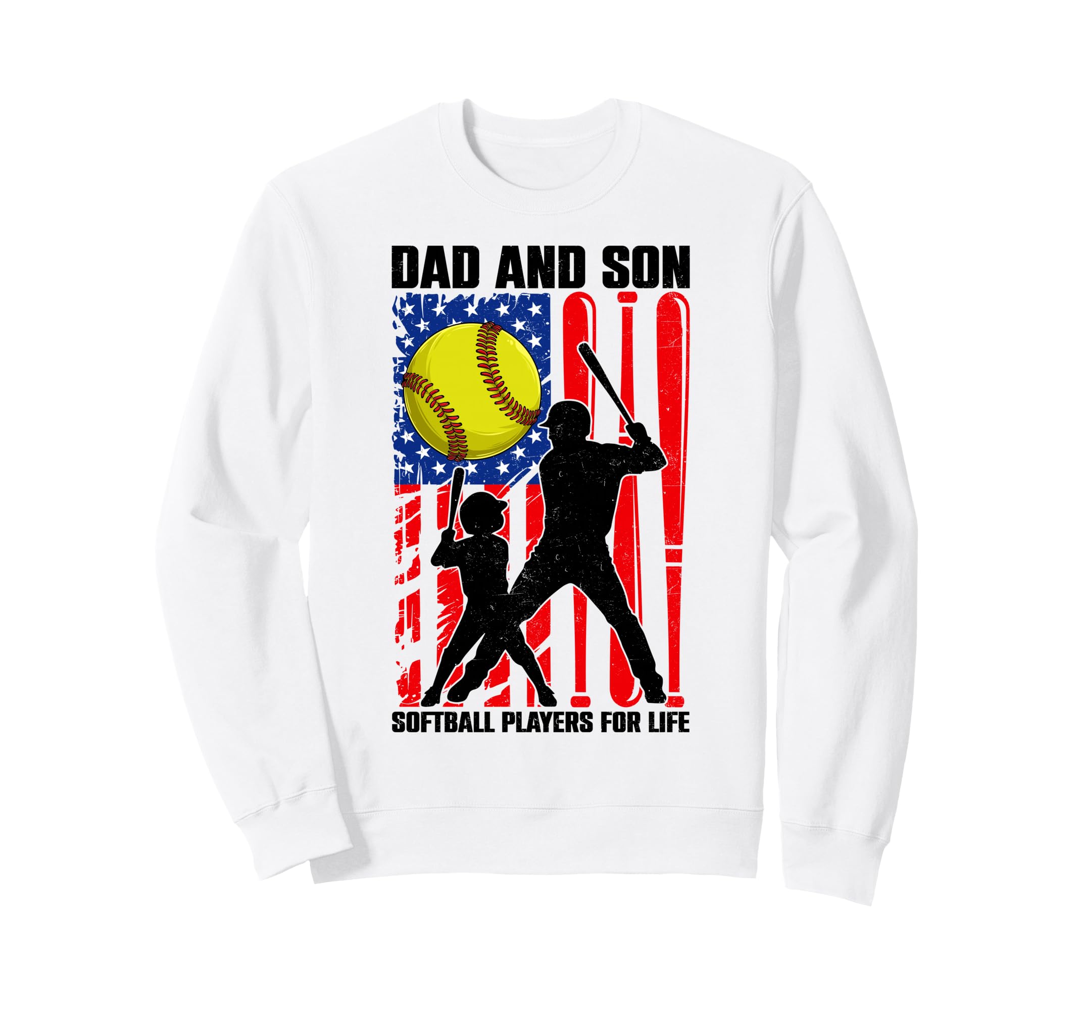 Dad Son Softball Players Life Fathers Sweatshirt - Minimalist Print Unisex - T-Shirt, Sweatshirt, Hoodie