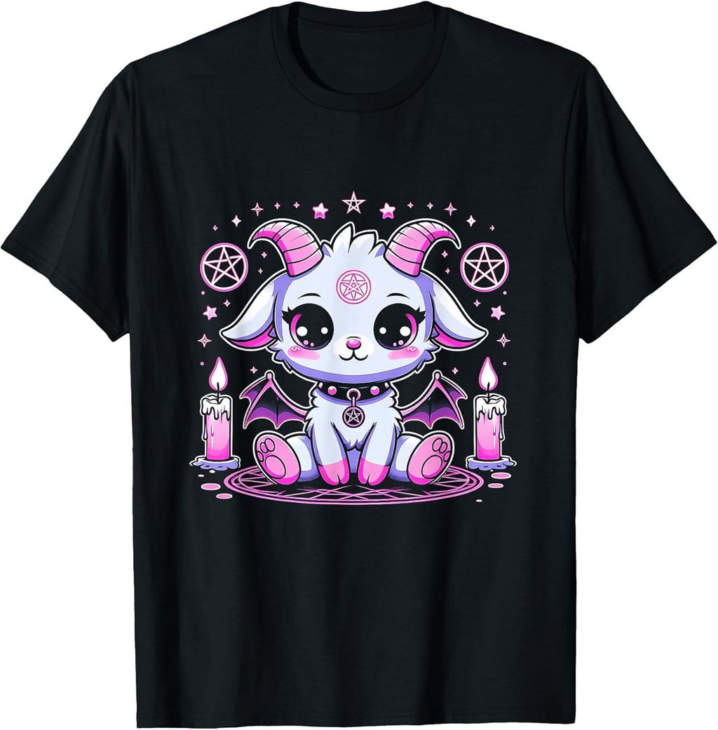 Kawaii Pastel Goth Cute Creepy Pentacle Baphomet - Adult & Kids T-Shirts, Sweatshirts & Hoodies apparel design preview 1