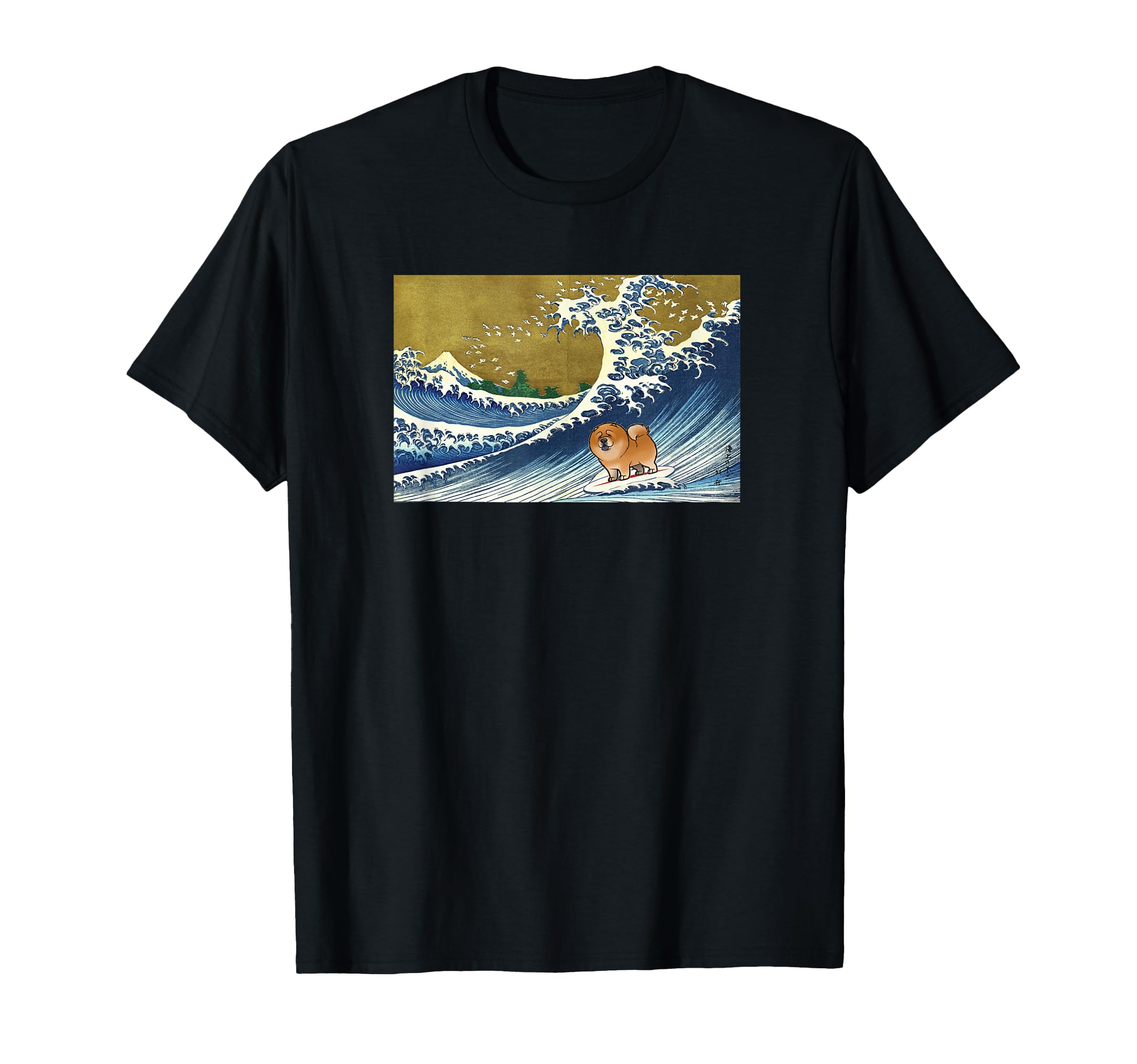 Funny Surfing Wave Chow Lover T-Shirt - Graphic Print for Adults - T-Shirt, Sweatshirt, Hoodie