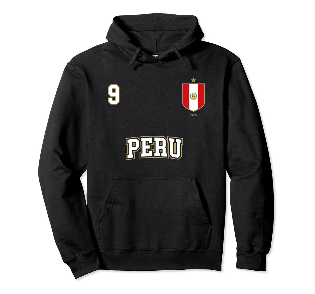 Peru Soccer Team No 9 Peru Flag Futbol Hoodie - Unique Graphic for Adults - T-Shirt, Sweatshirt, Hoodie