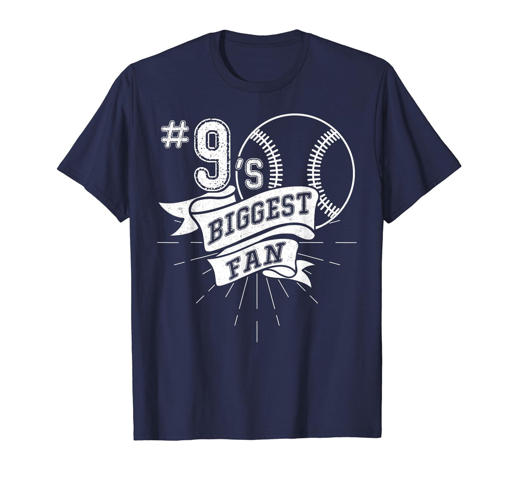 Biggest Fan Baseball Player Number 9 T-Shirt - Custom Art Print for Adults - T-Shirt, Sweatshirt, Hoodie