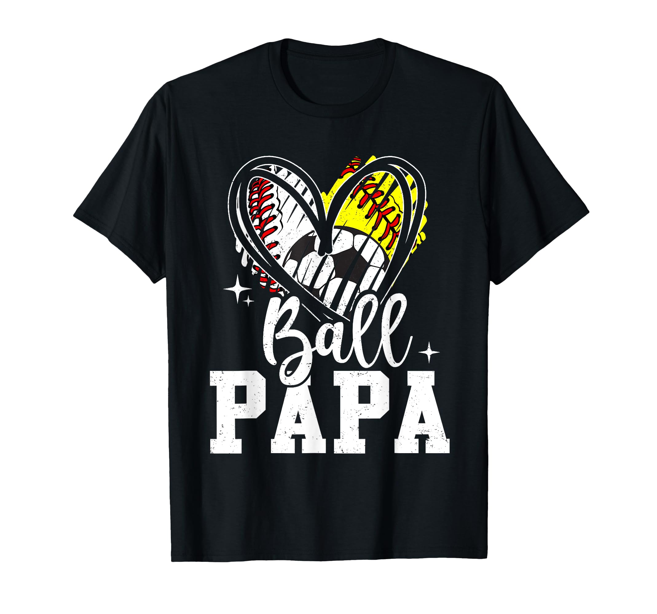 Ball Papa Baseball Softball Soccer Dad T-Shirt - Trendy Graphic Unisex - T-Shirt, Sweatshirt, Hoodie