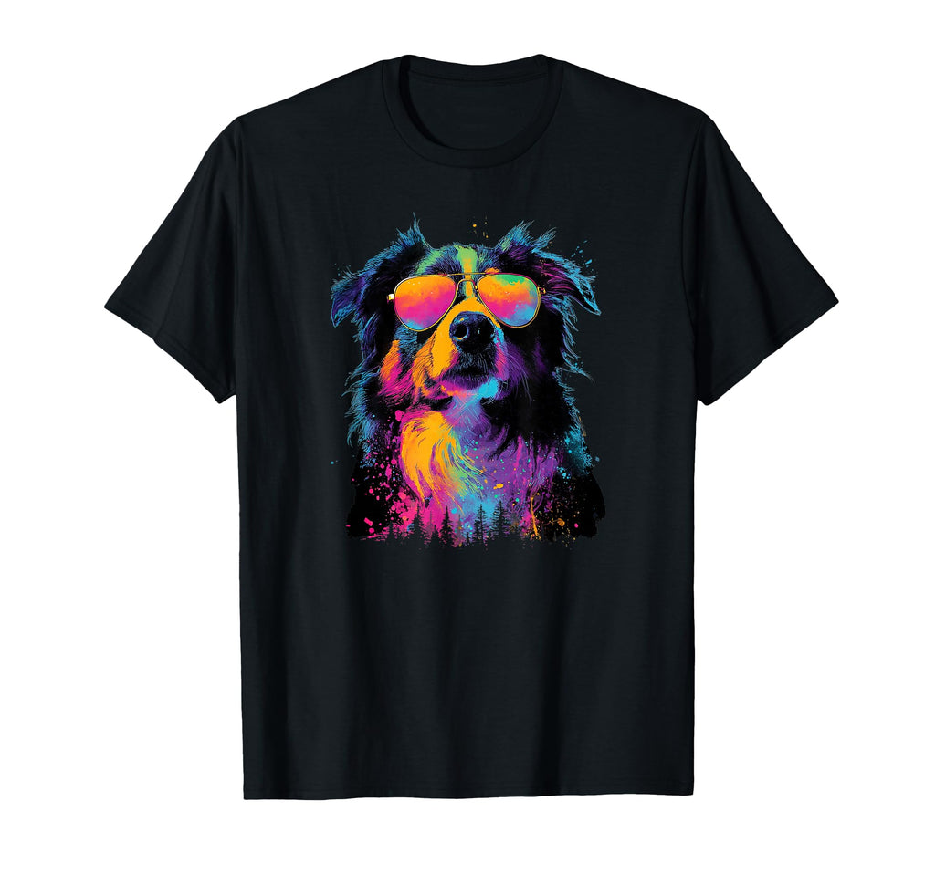 Colorful Australian Shepherd Dad Funny T-Shirt - Novelty Apparel Men Women - T-Shirt, Sweatshirt, Hoodie
