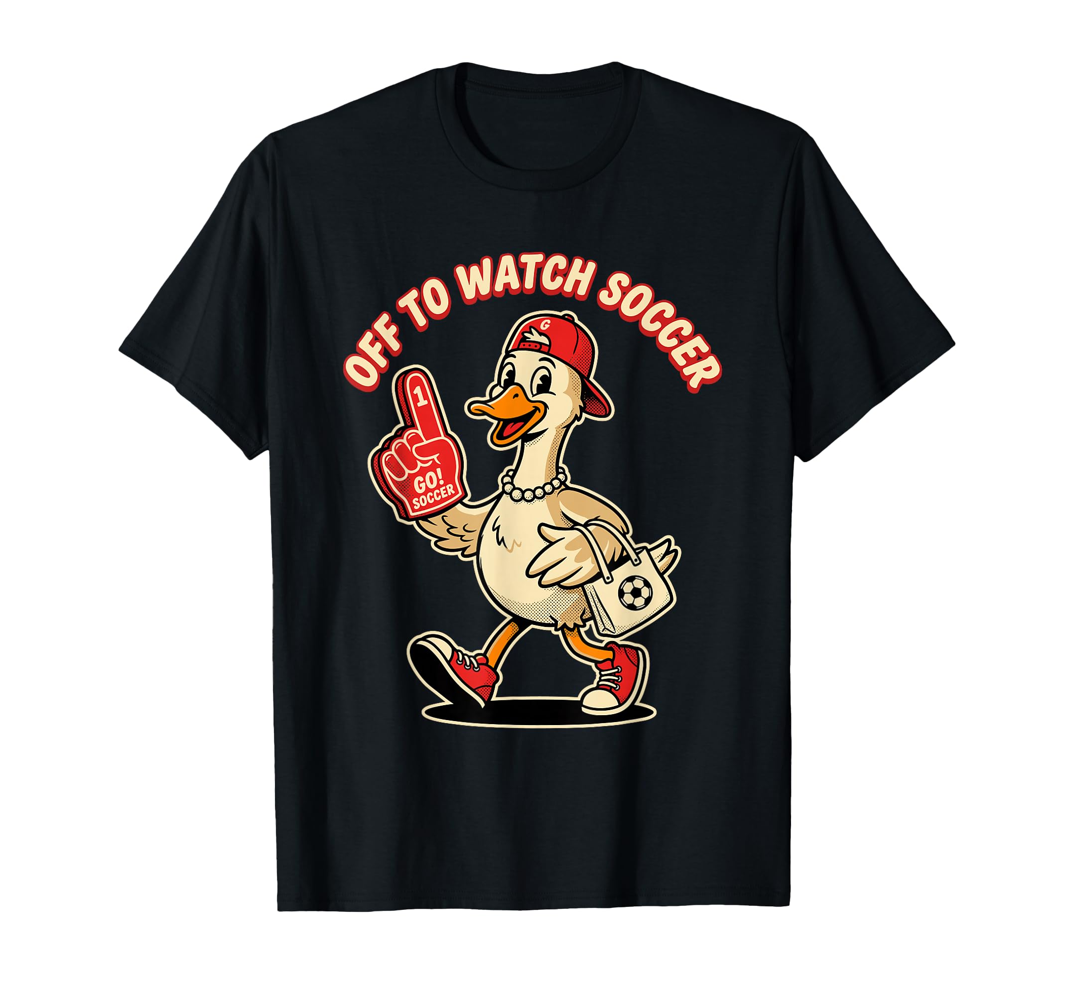 Off To Watch Soccer Funny Goose Game T-Shirt - Aesthetic Graphic Unisex - T-Shirt, Sweatshirt, Hoodie
