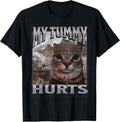 My Tummy Hurts Funny Cat Meme Bootleg Graphic - Adult & Kids T-Shirts, Sweatshirts & Hoodies apparel design preview 1