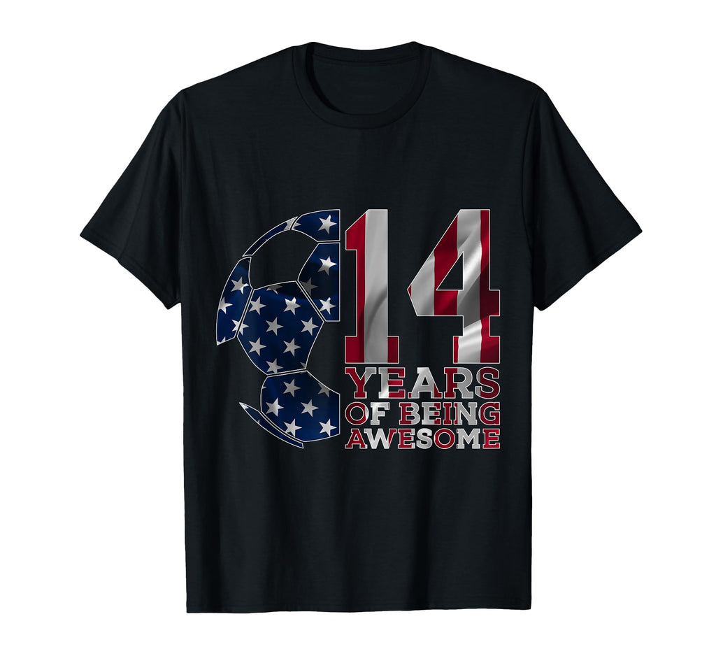 14 Years Being Awesome Soccer 14Th T-Shirt - Minimalist Print for Adults - T-Shirt, Sweatshirt, Hoodie