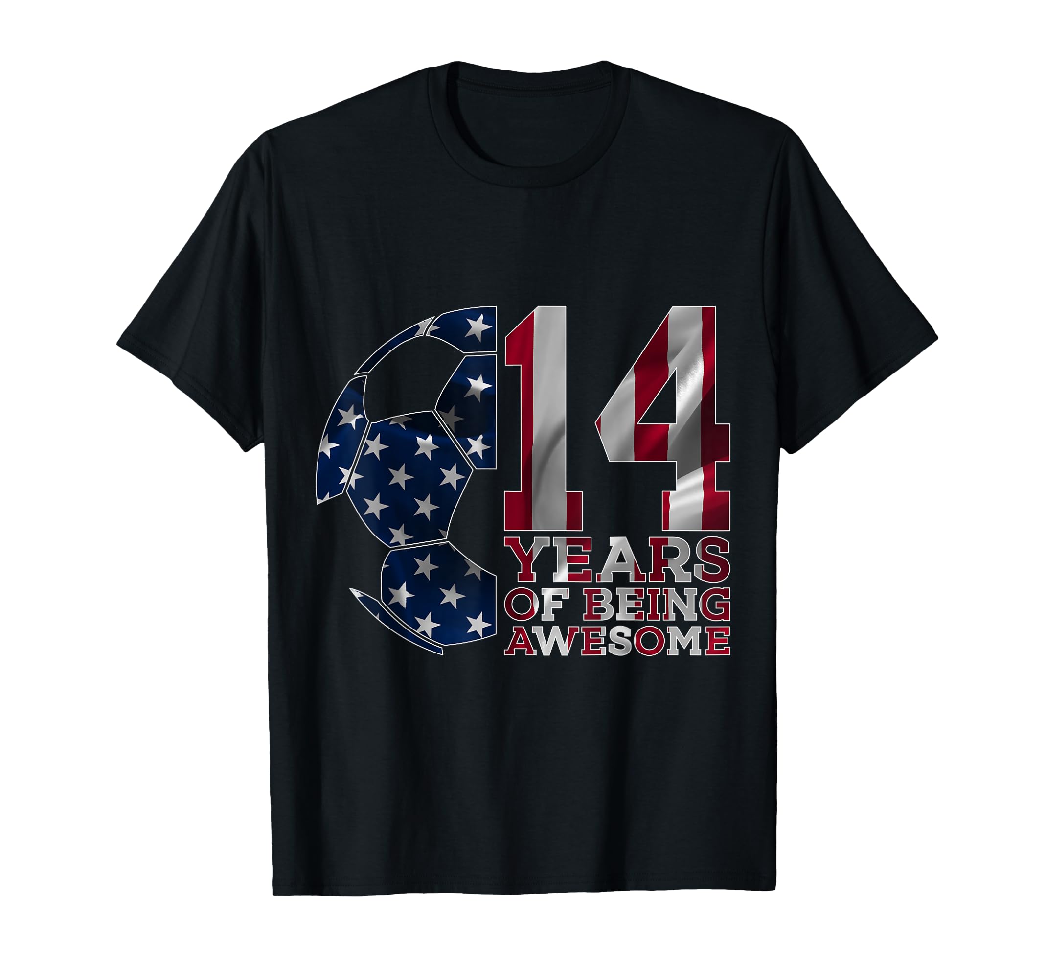 14 Years Being Awesome Soccer 14Th T-Shirt - Minimalist Print for Adults - T-Shirt, Sweatshirt, Hoodie