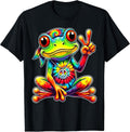 Tie Dye Frog Peace Sign Hippie - Adult & Kids T-Shirts, Sweatshirts & Hoodies apparel design preview 1